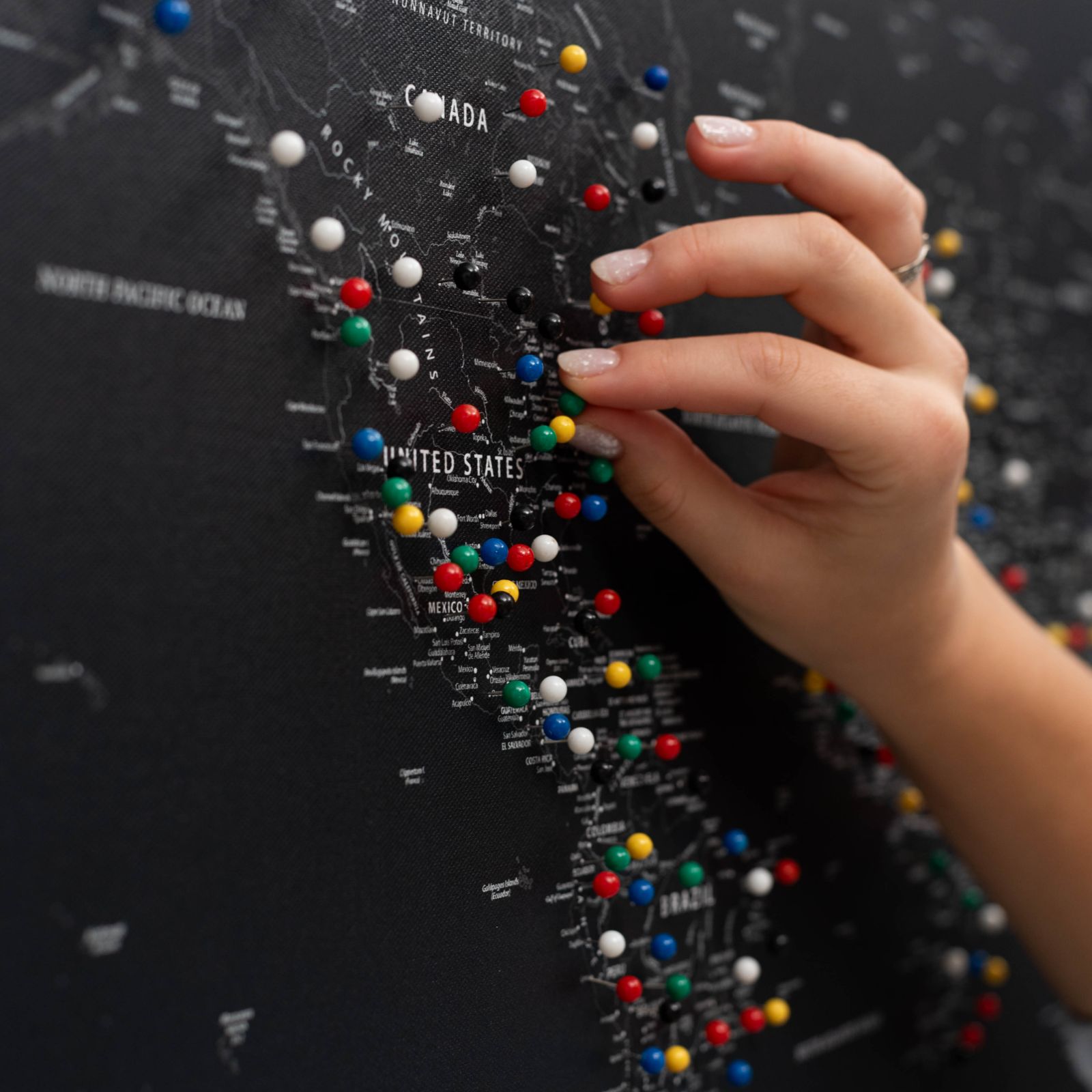 Black Canvas World Map Wall Art for Sophisticated Decor