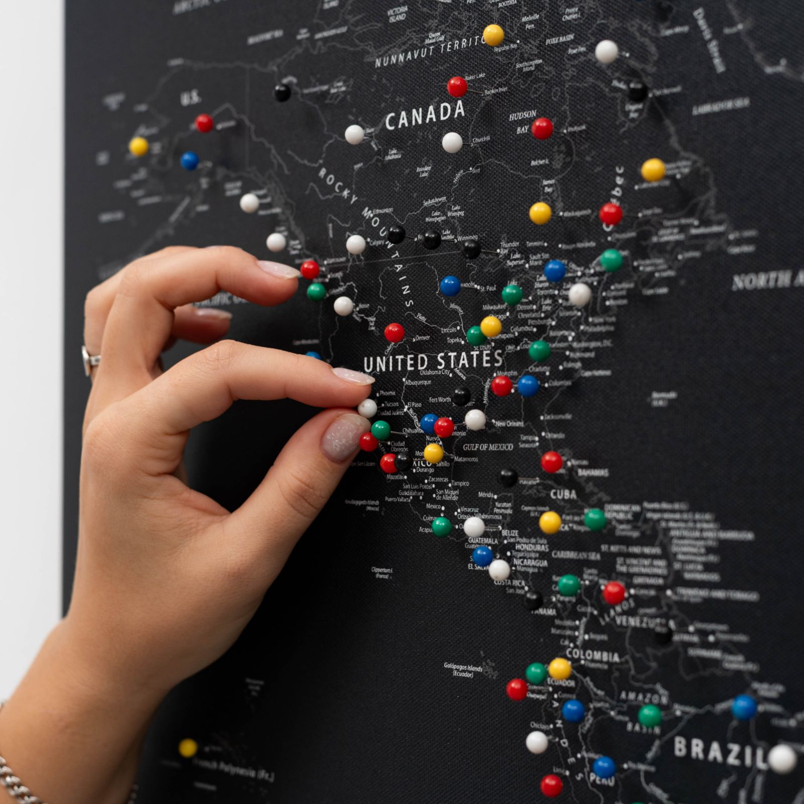 Black Canvas World Map Wall Art for Sophisticated Decor