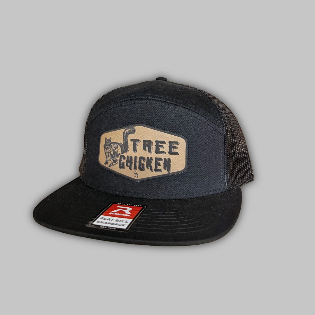 Tree Chicken 2.0 7-panel hunting cap featuring the new embroidered patch design.