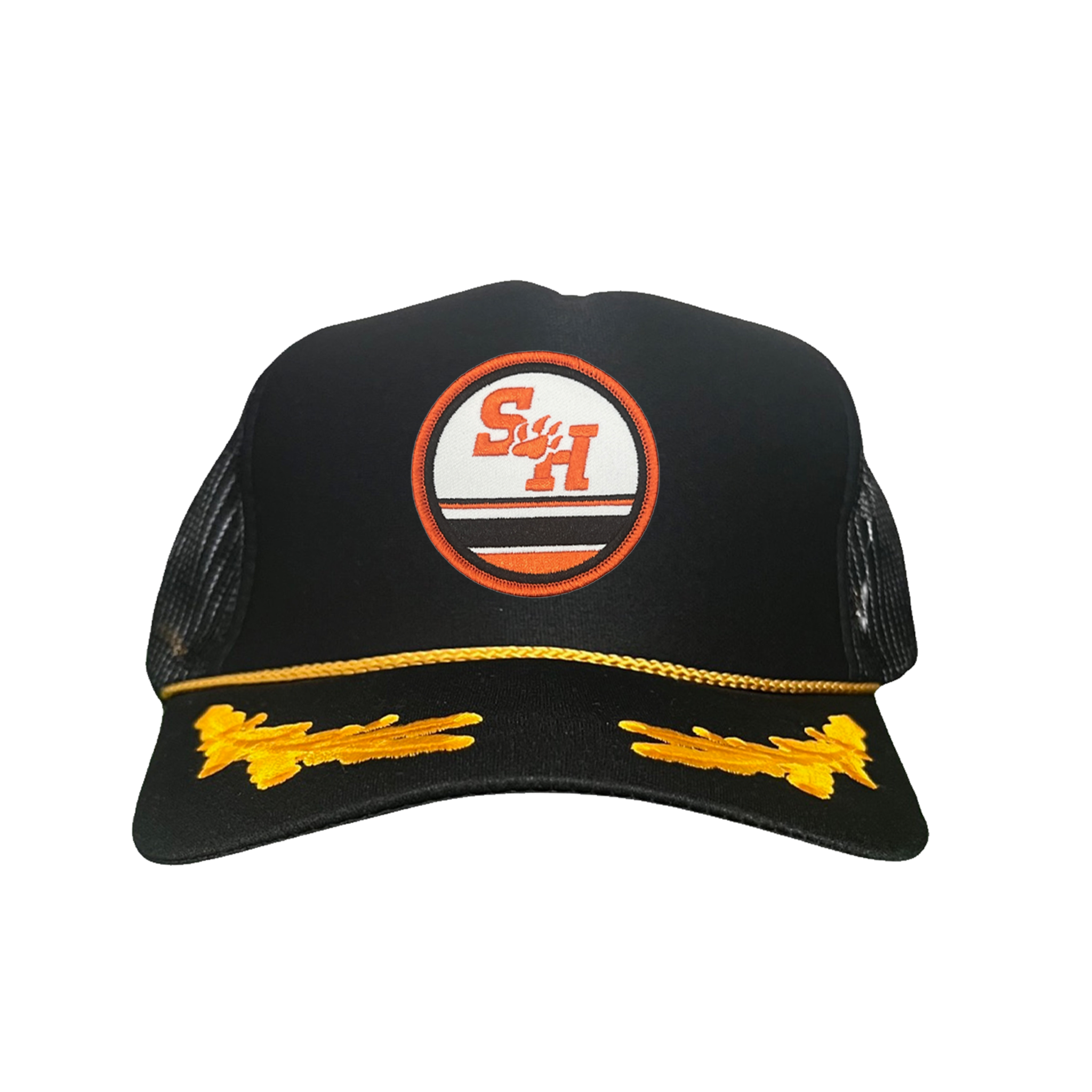 Sam Houston State Paw Circle logo hat with mesh back and curved bill