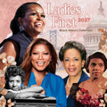 Wall calendar featuring Black History 2027 art, including historical figures and biographical references.