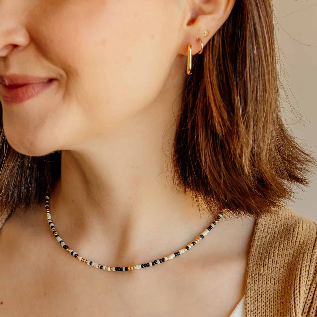 Black Neve Beaded Necklace