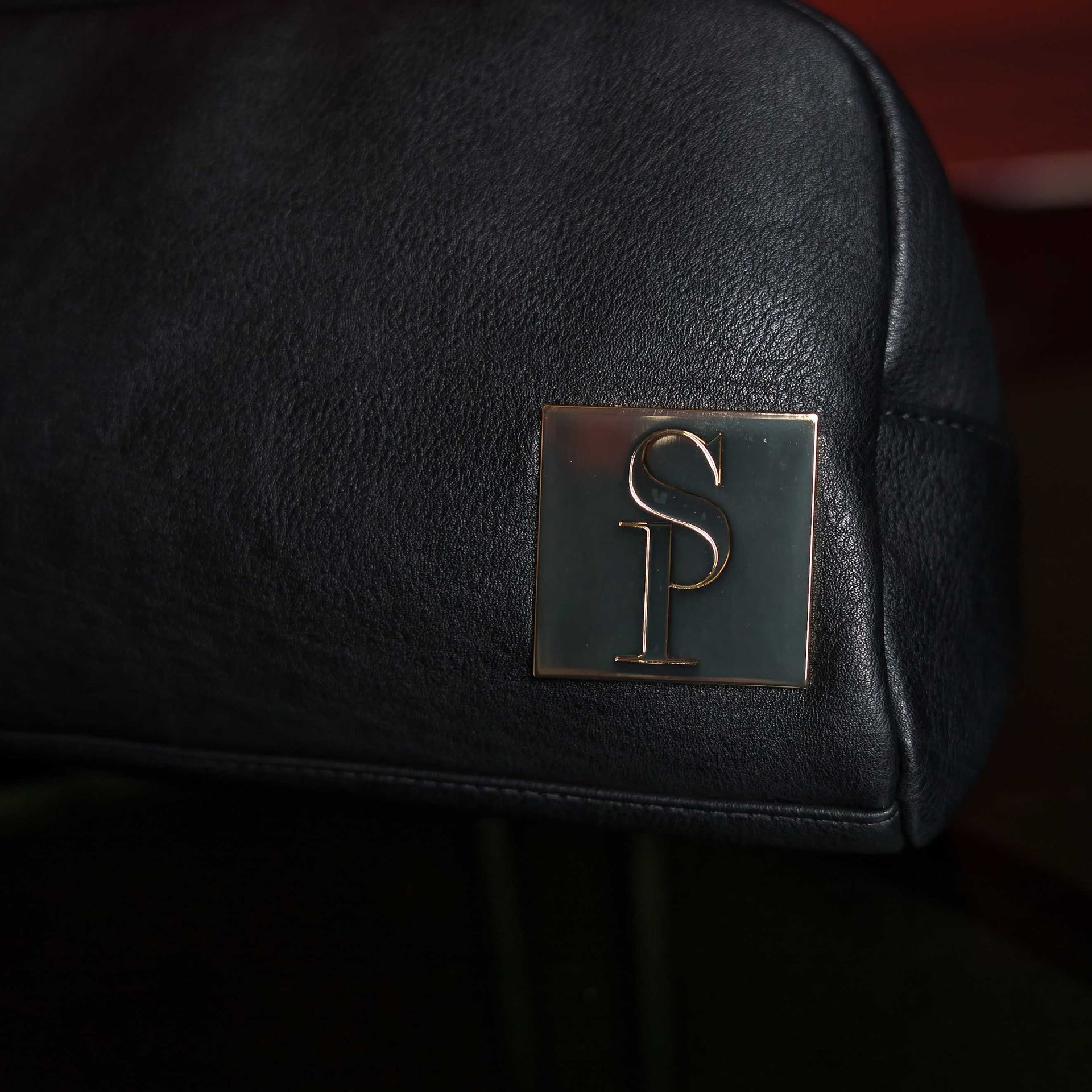 Black Leather Toiletry Bag