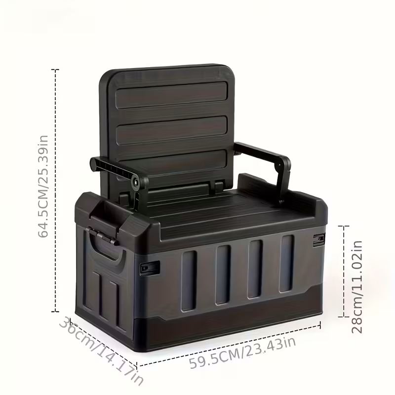 Foldable Camping Stool with Backrest and Storage Bag for Outdoors