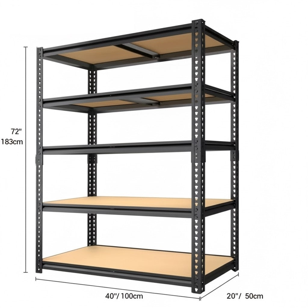 Industrial Heavy Duty Garage Shelving Rack, 2000lb Steel Shelf