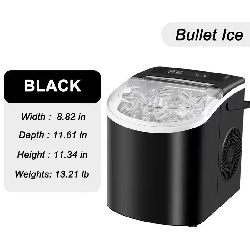 Portable Countertop Ice Maker Machine with Dual Ice Sizes