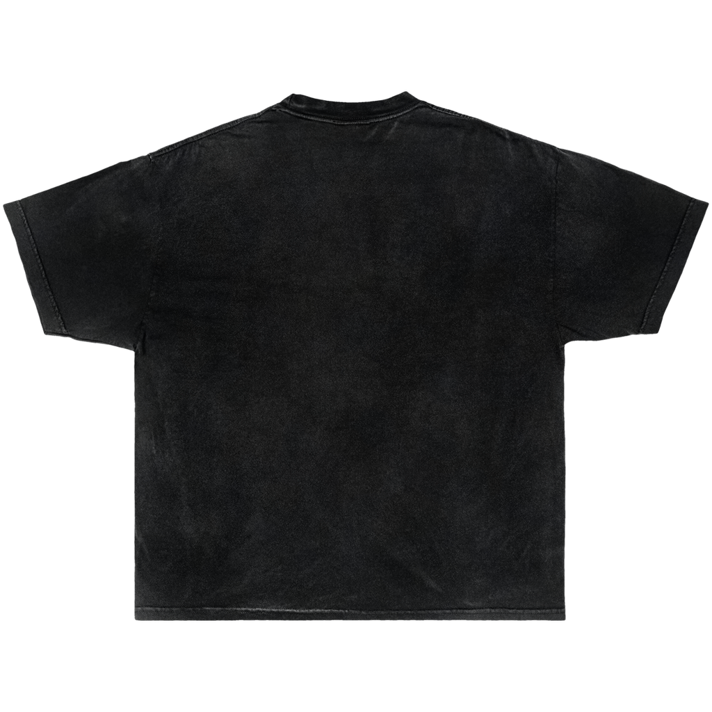 Dog Teeth Graphic Streetwear Boxy Tee in Black - Image 2