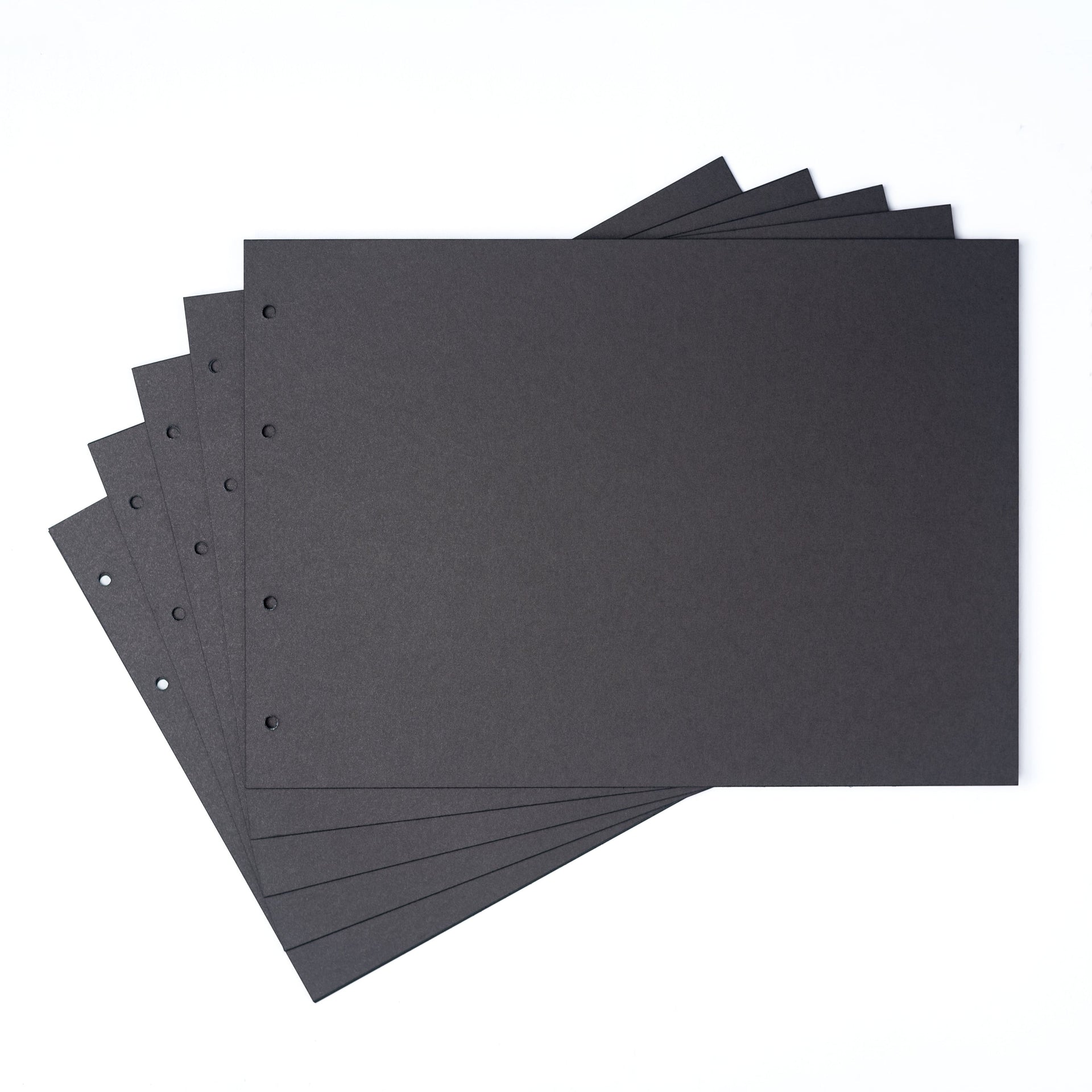 Set of loose-leaf photo album cardboard sheets available in Creamy White, Red, and Black