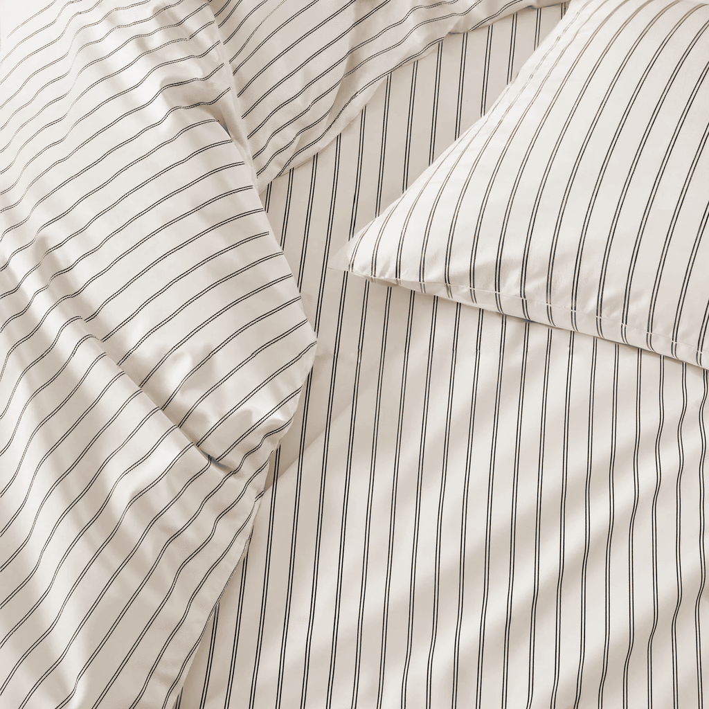 Australian Sateen Bedding Bundle in Stripe and Solid