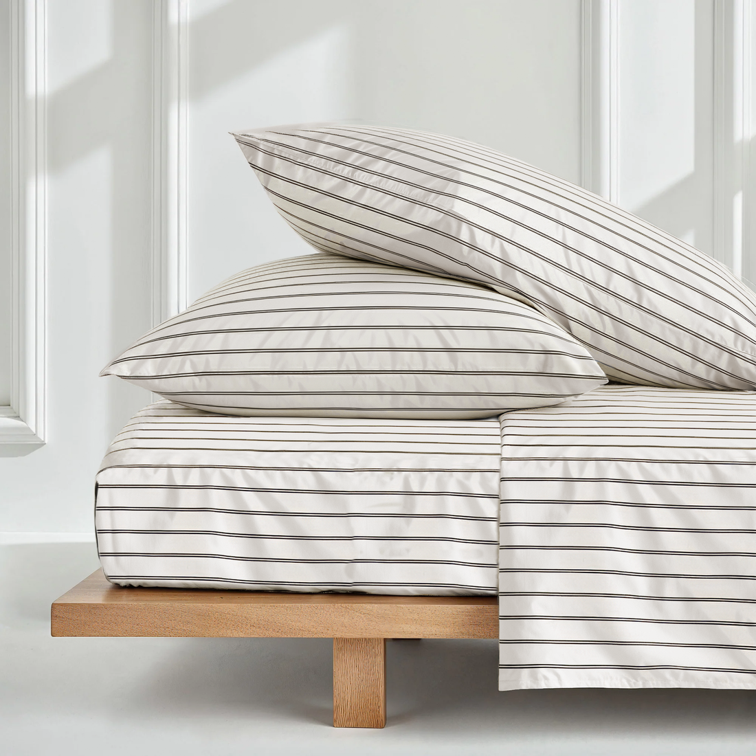 Australian Cotton Sateen Sheet Set in Solid and Stripe - Image 3