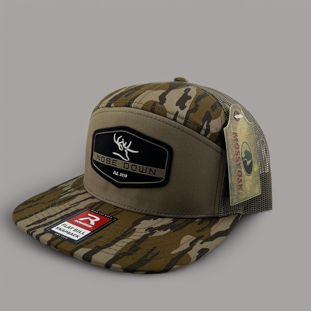 Black Hex Woven Patch 7 Panel Hat for Outdoor Lifestyle