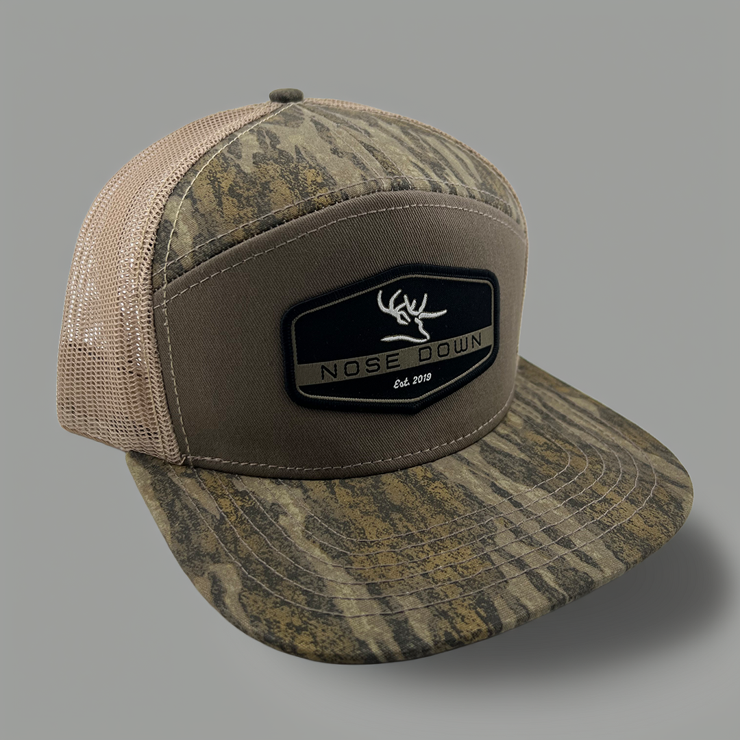 Black Hex Woven Patch 7 Panel Hat for Outdoor Lifestyle