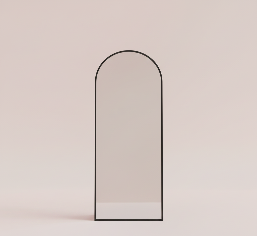 Full-Length Arched Floor Mirror with Stand – Modern Minimalist