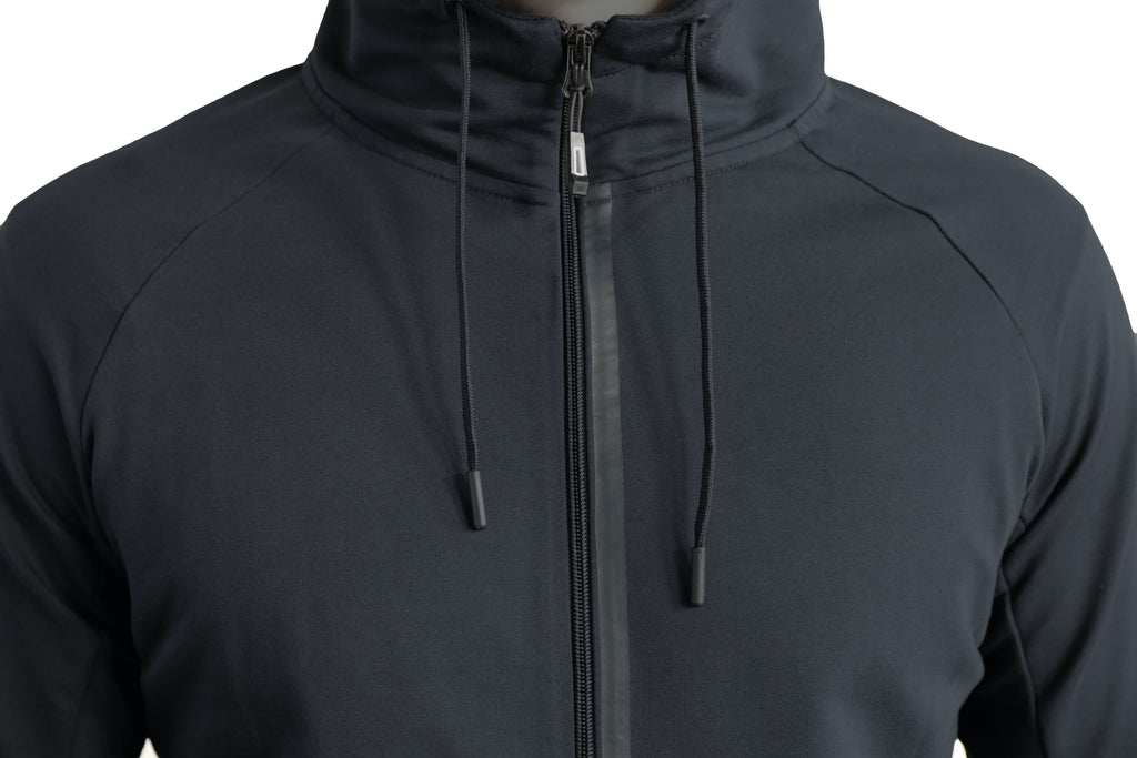 Mens Slim Fit Full-Zip Hooded Sweatshirt in Heather Grey - Image 9