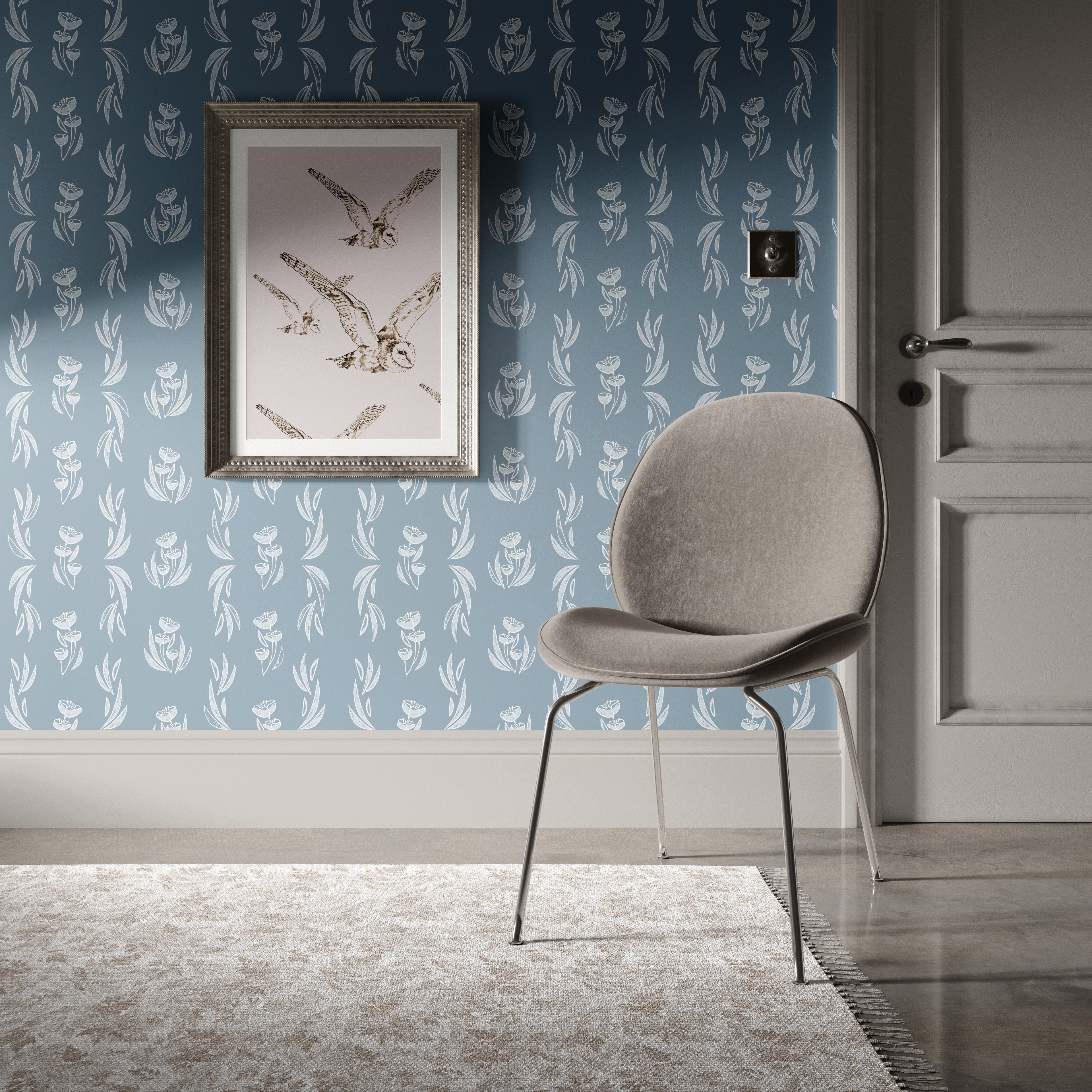 Ambrose Botanical Blush Pink and Gold Removable Wallpaper