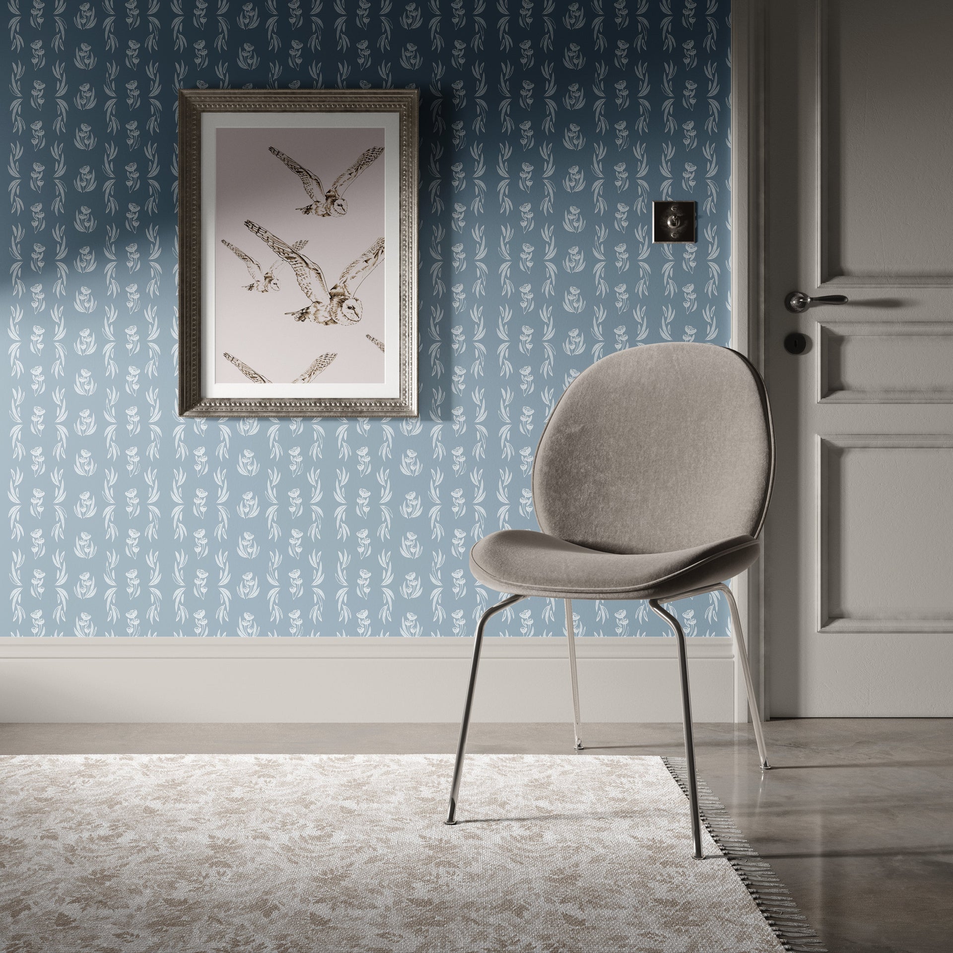 Ambrose Botanical Blush Pink and Gold Removable Wallpaper