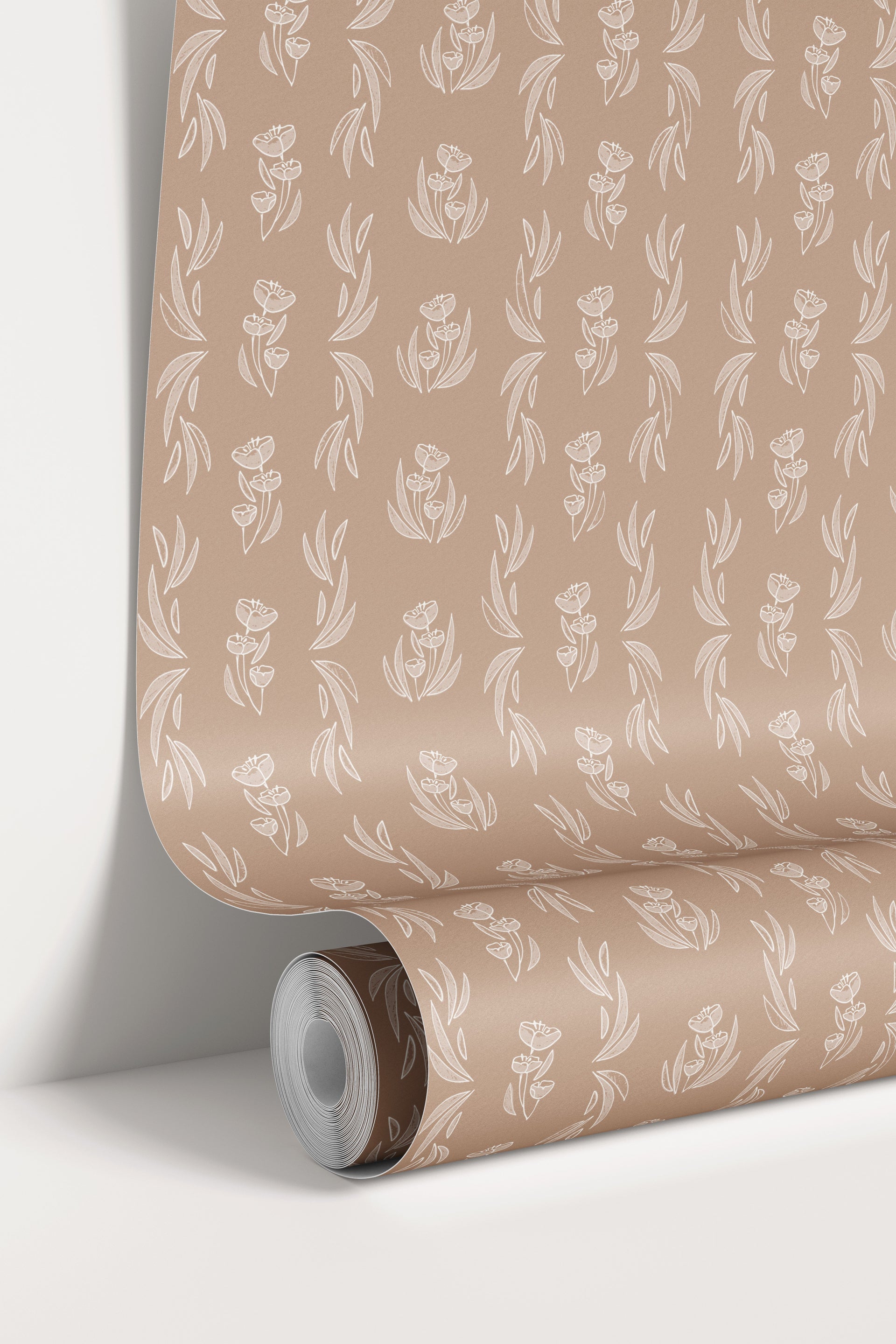 Ambrose Botanical Blush Pink and Gold Removable Wallpaper