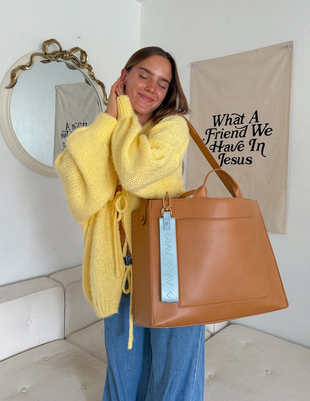 Blue Oversized Highs and Lows Keychain for Bags and Keys