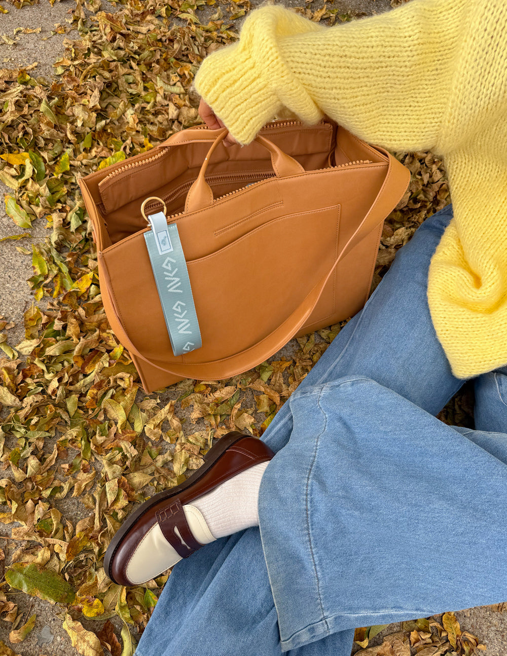 Blue Oversized Highs and Lows Keychain for Bags and Keys