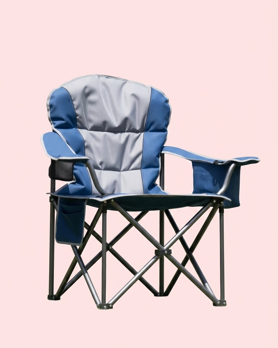 500 lbs Heavy Duty Folding Camping Chair with Cooler Bag