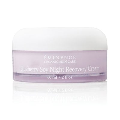 2 OZ container of Nava Beauty Blueberry Soy Night Recovery Cream for overnight skin repair.