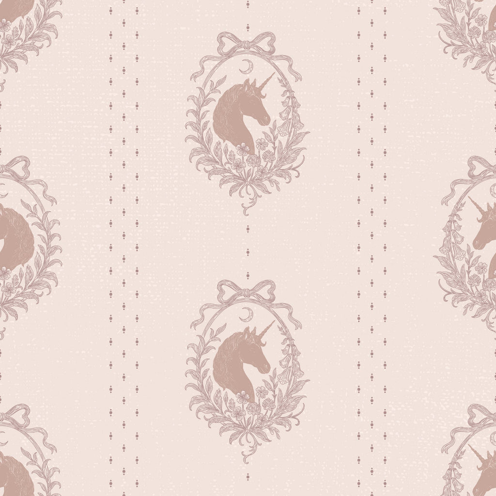 Bluette Whimsical Removable Wallpaper in Blush-Pink & Taupe