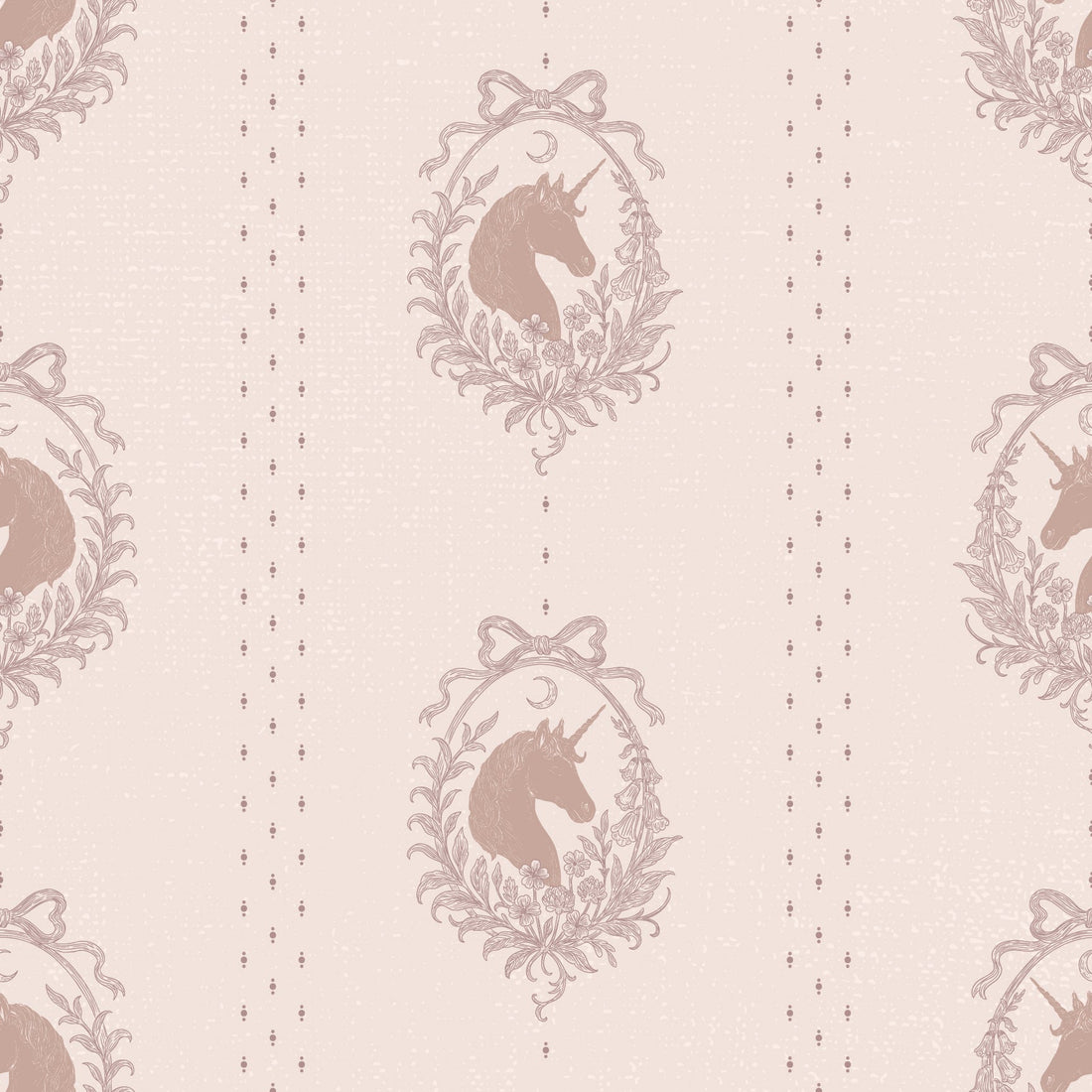 Bluette Whimsical Removable Wallpaper in Blush-Pink & Taupe