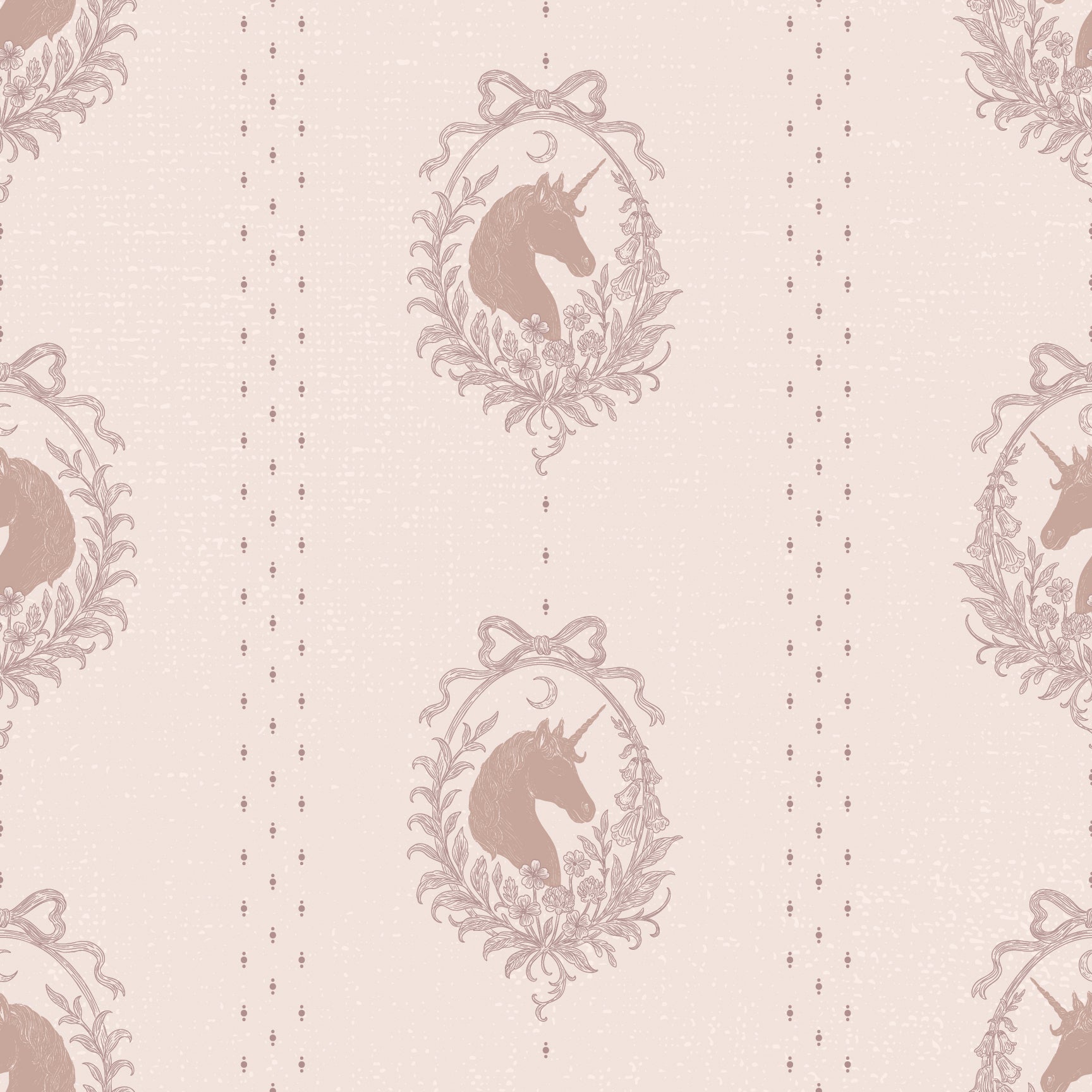 Bluette Whimsical Removable Wallpaper in Blush-Pink & Taupe