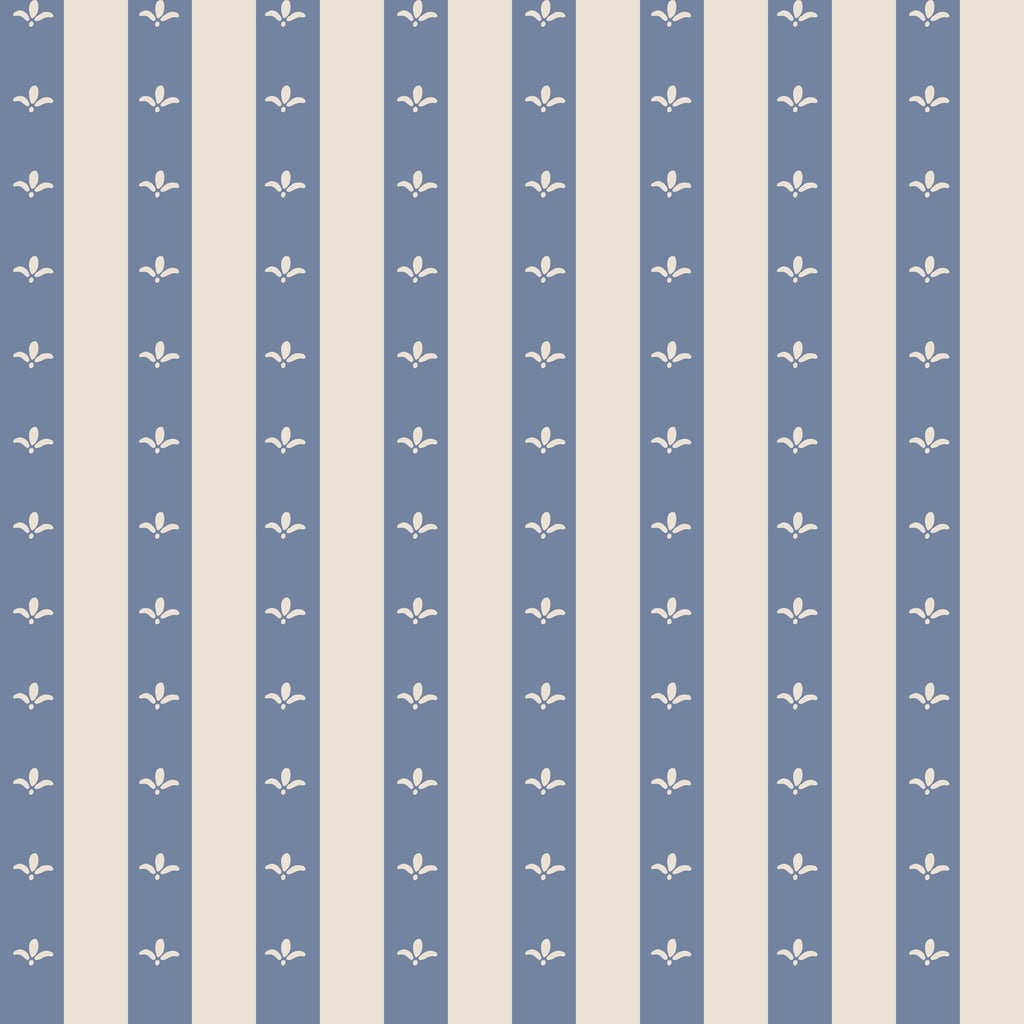 Boden Striped Wallpaper in Beige, Gold, Blue and White