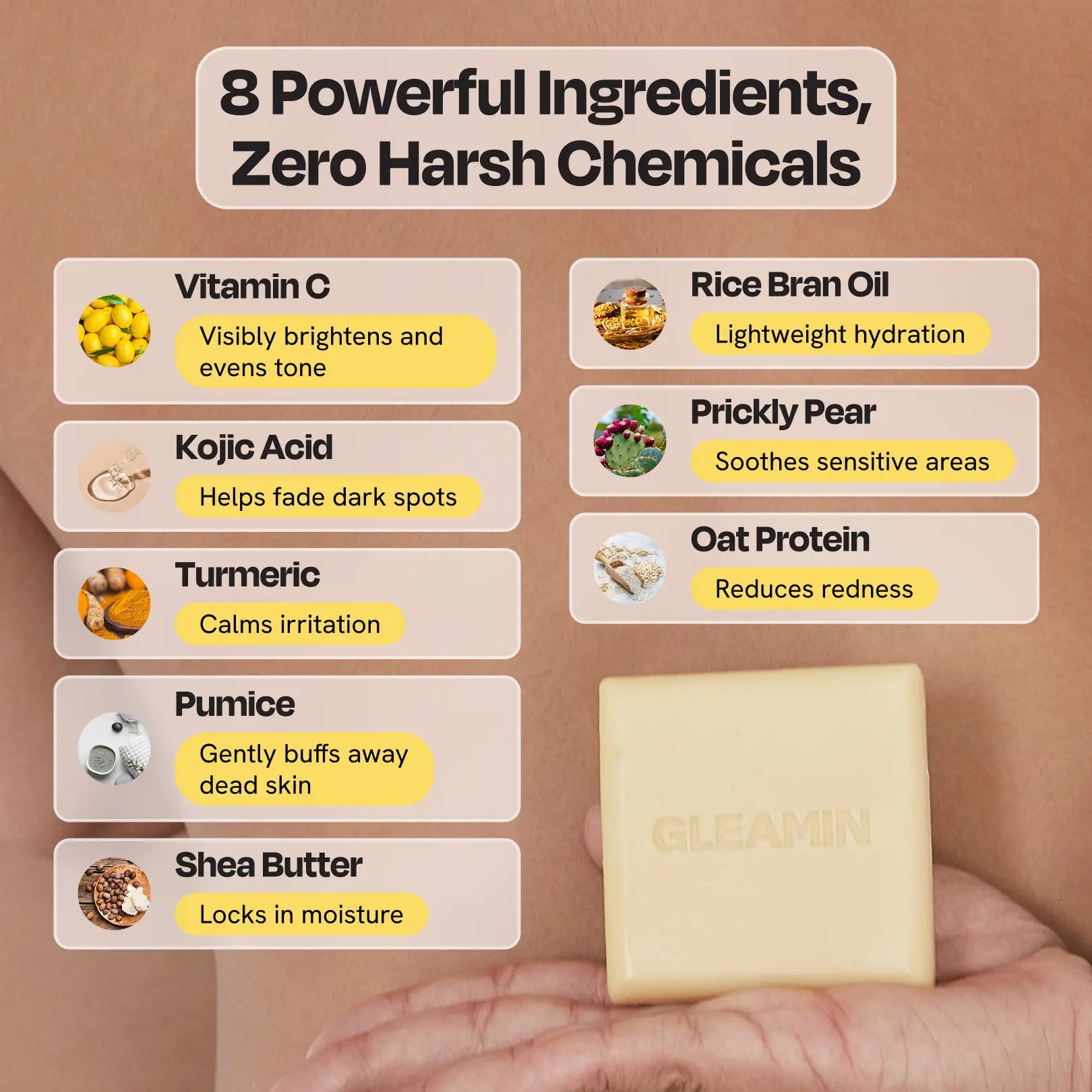 Brightening Exfoliating Body Bar with Vitamin C and Kojic Acid - Image 5