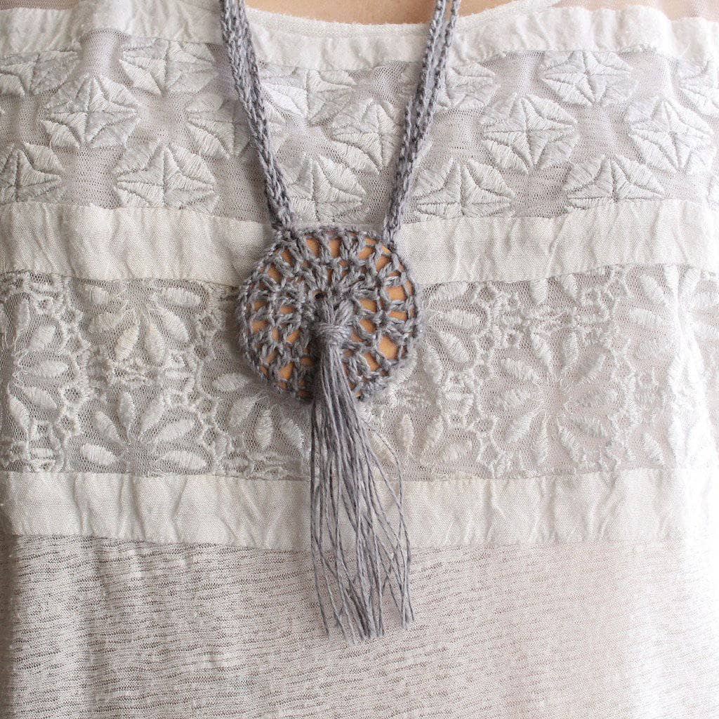 Boho Macrame Necklace Crochet Pattern: Earth Tone DIY Jewelry