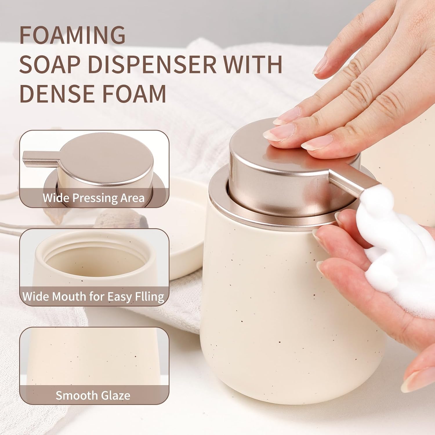 BosilunLife Foaming Bathroom Set Recycled Eco-Clay