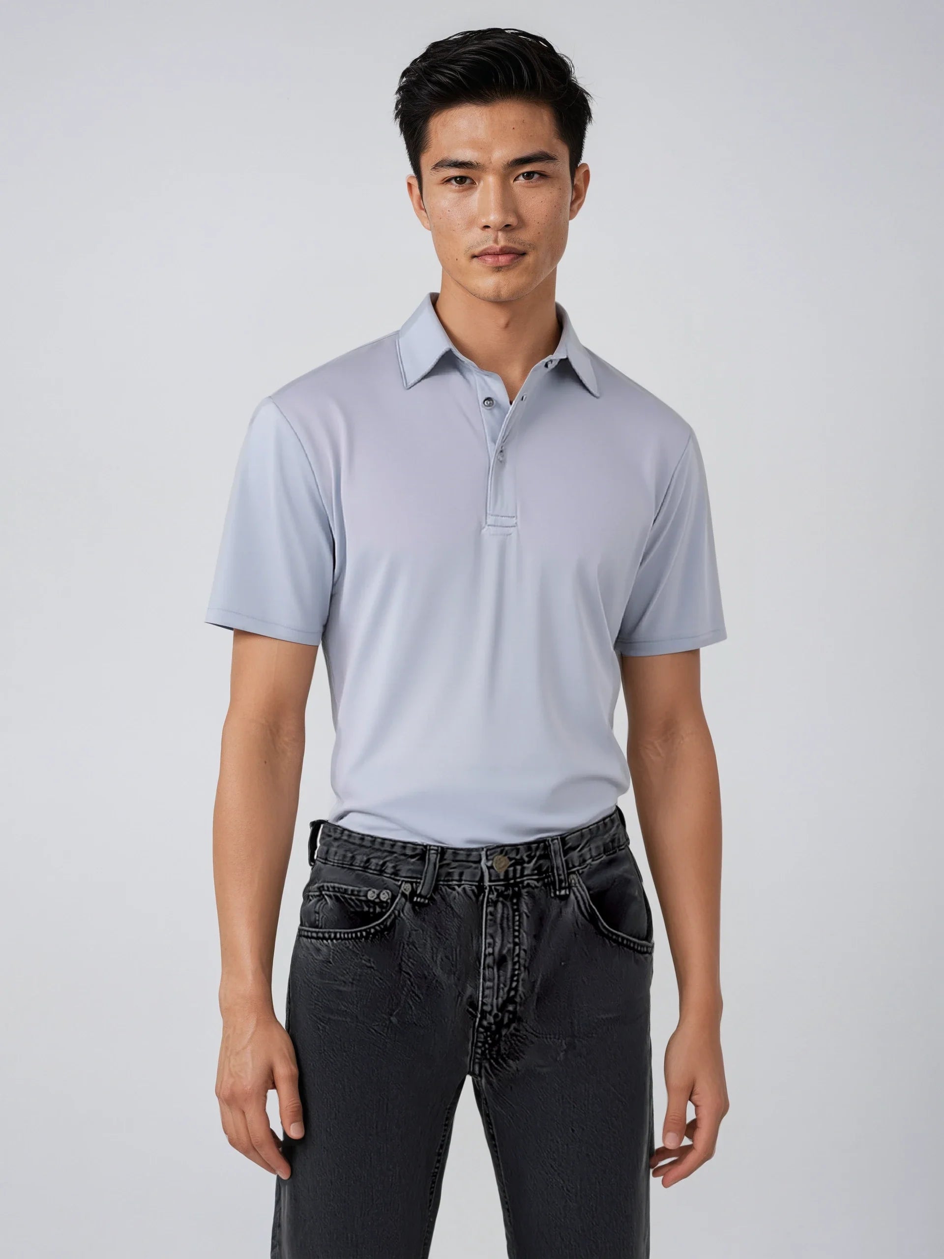 Mens UPF 50 Performance Polo Shirt in Navy Blue - Image 8