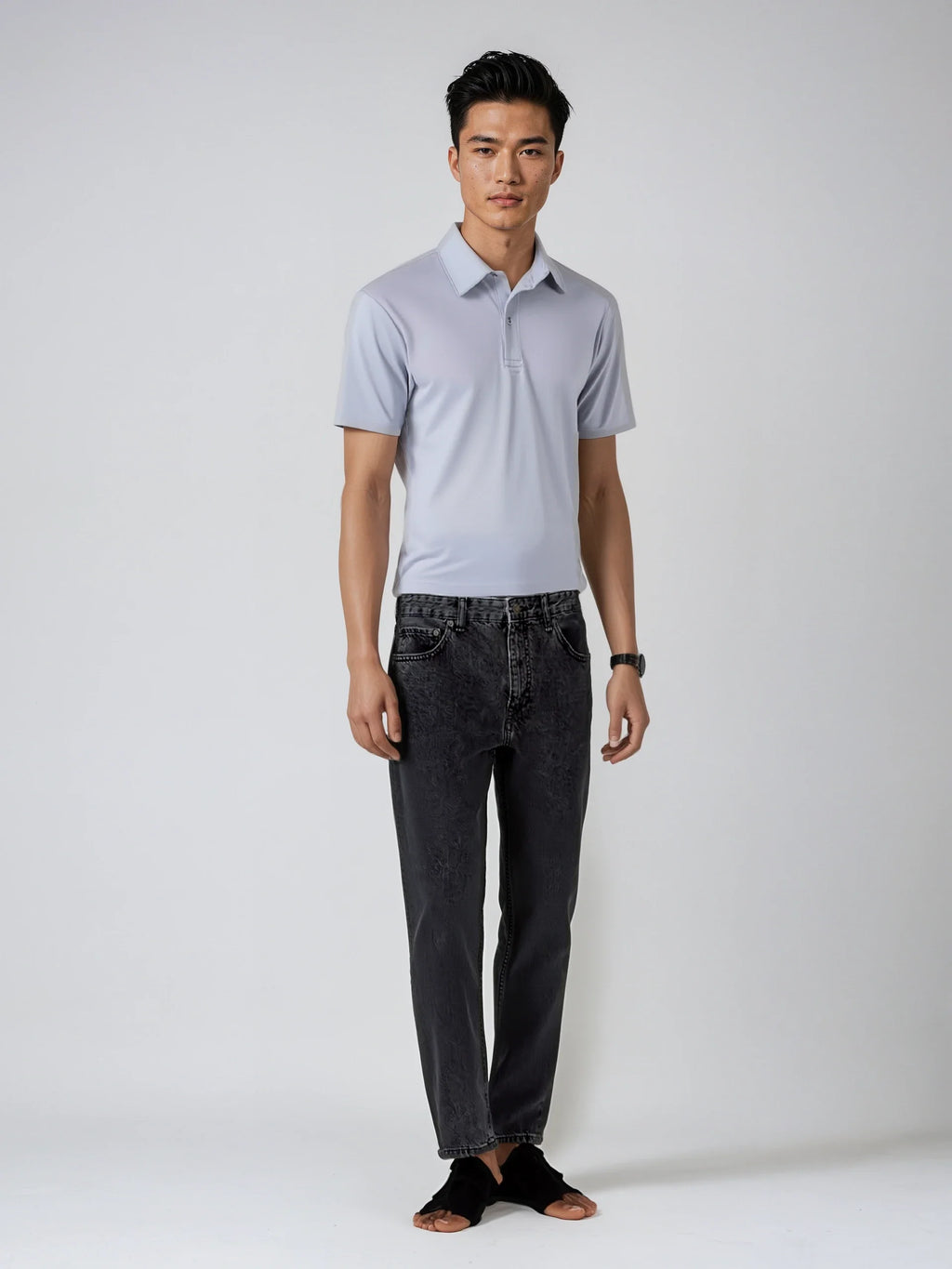 Mens UPF 50 Performance Polo Shirt in Navy Blue - Image 7