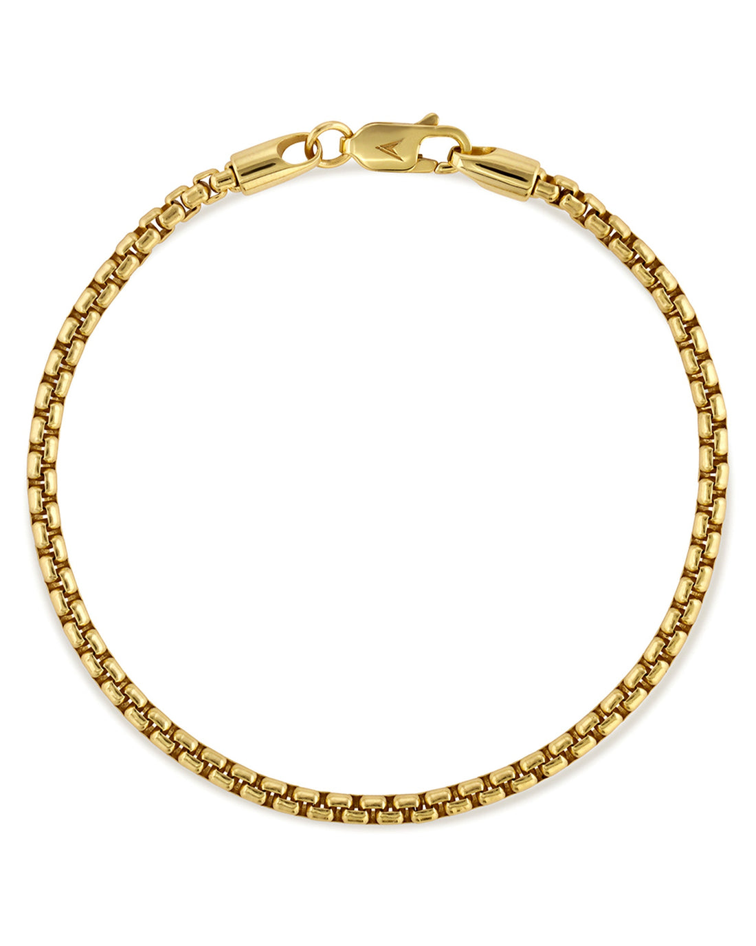 3MM Box Chain Bracelet in 14K Gold Plated Sterling Silver