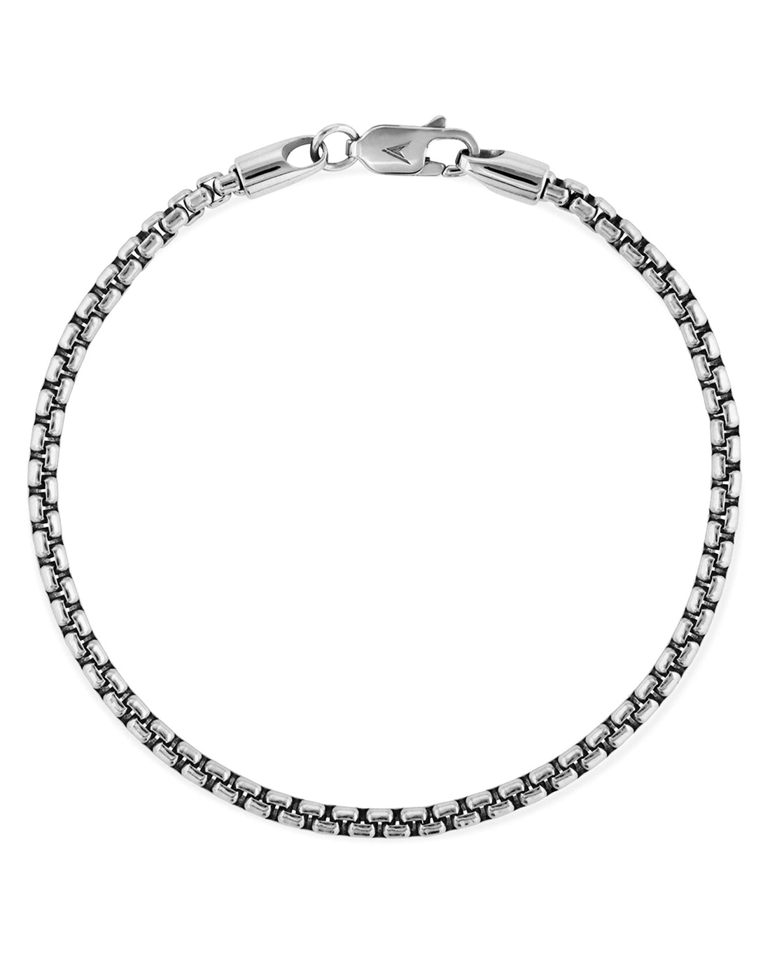 3mm Box Chain Bracelet in Polished 925 Sterling Silver