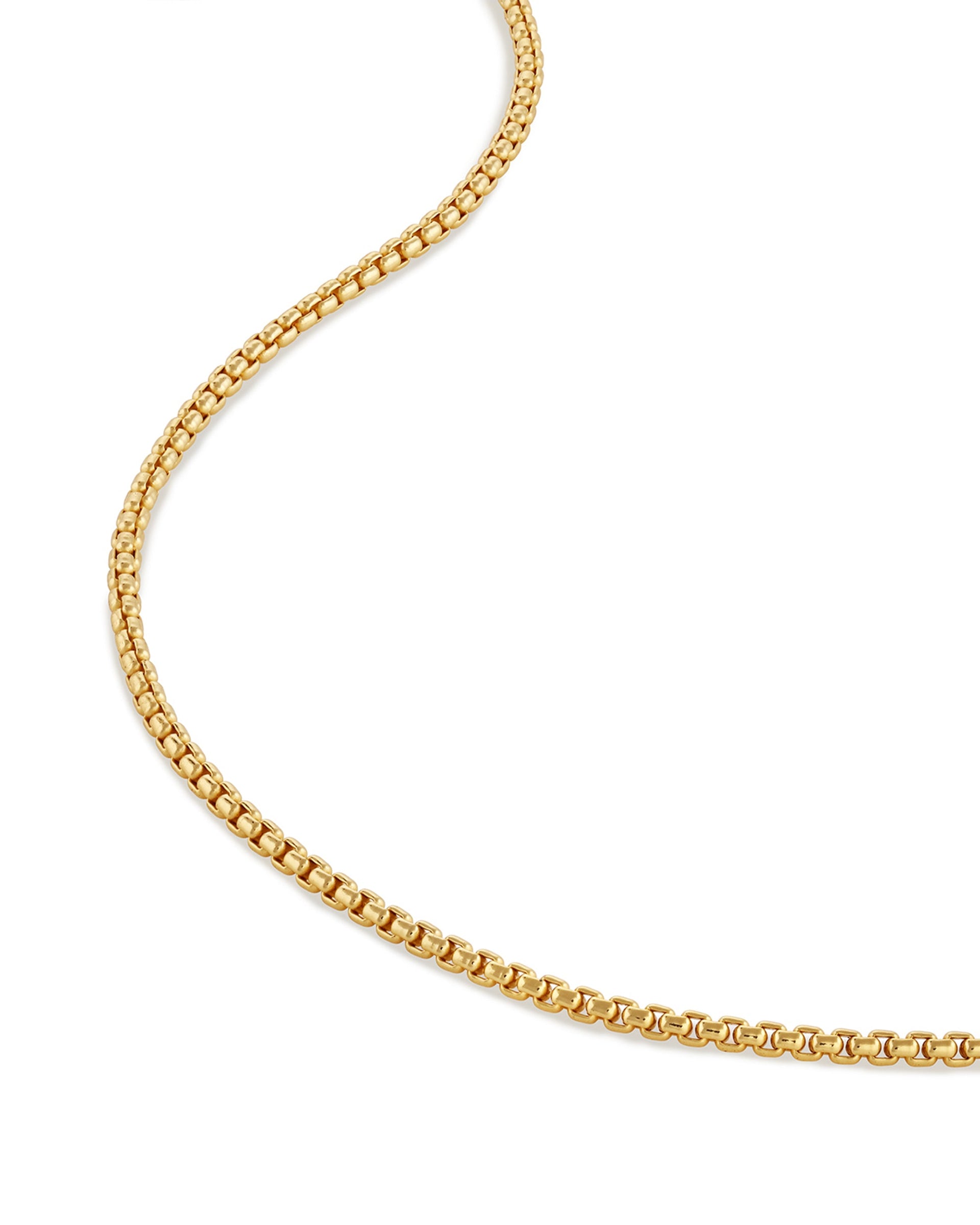 2MM Box Chain Necklace in 14K Gold Plated Sterling Silver