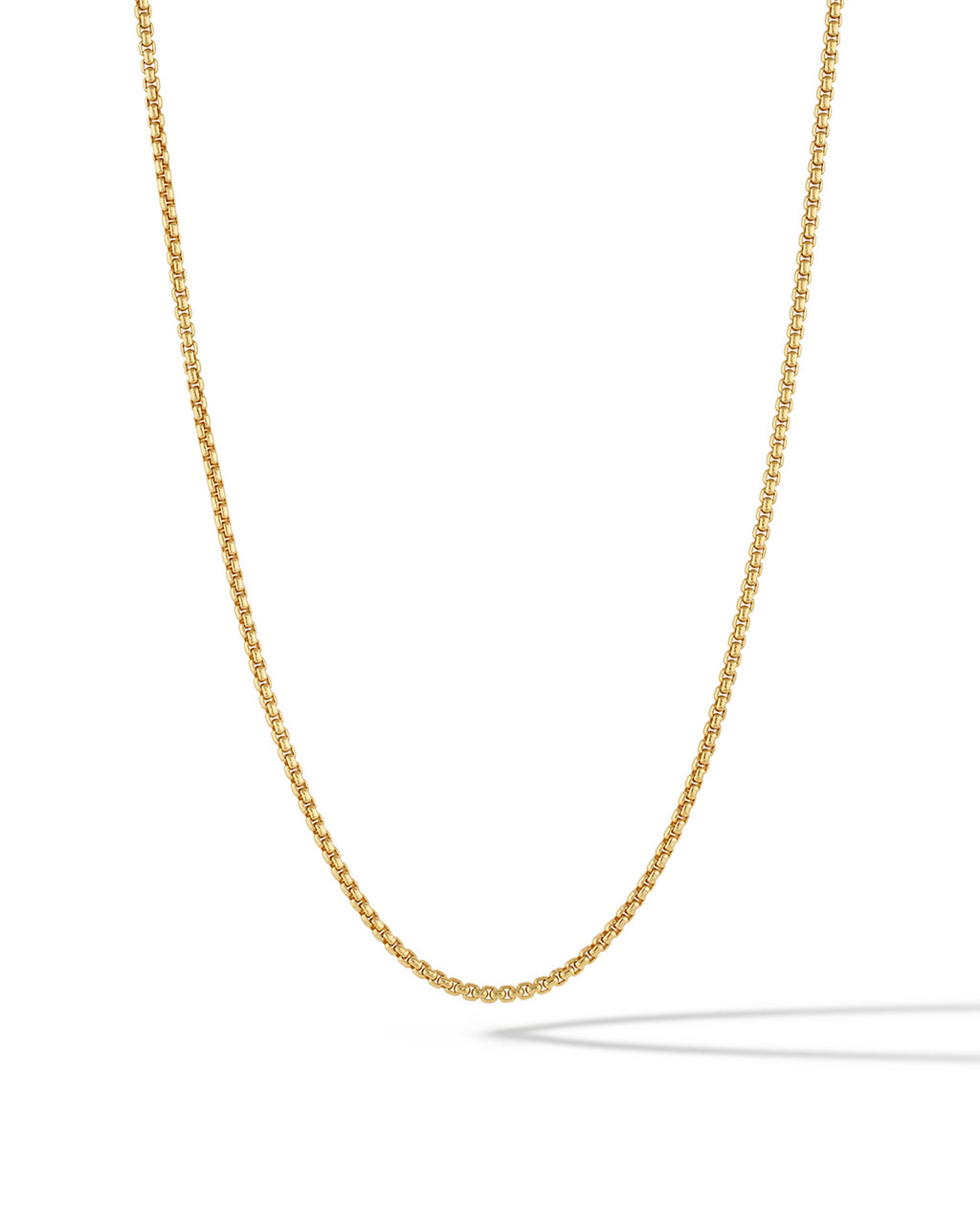 2MM Box Chain Necklace in 14K Gold Plated Sterling Silver