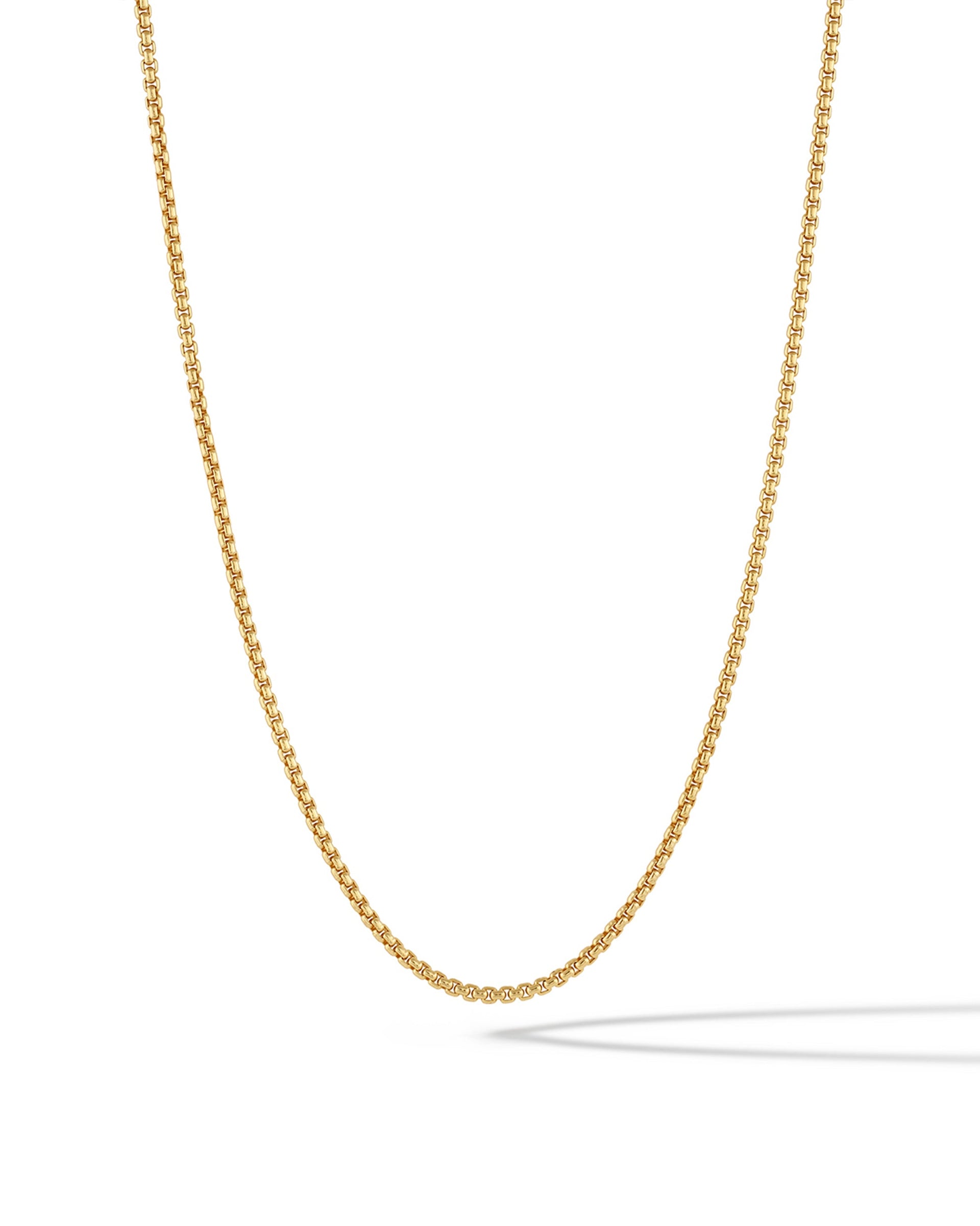 2MM Box Chain Necklace in 14K Gold Plated Sterling Silver