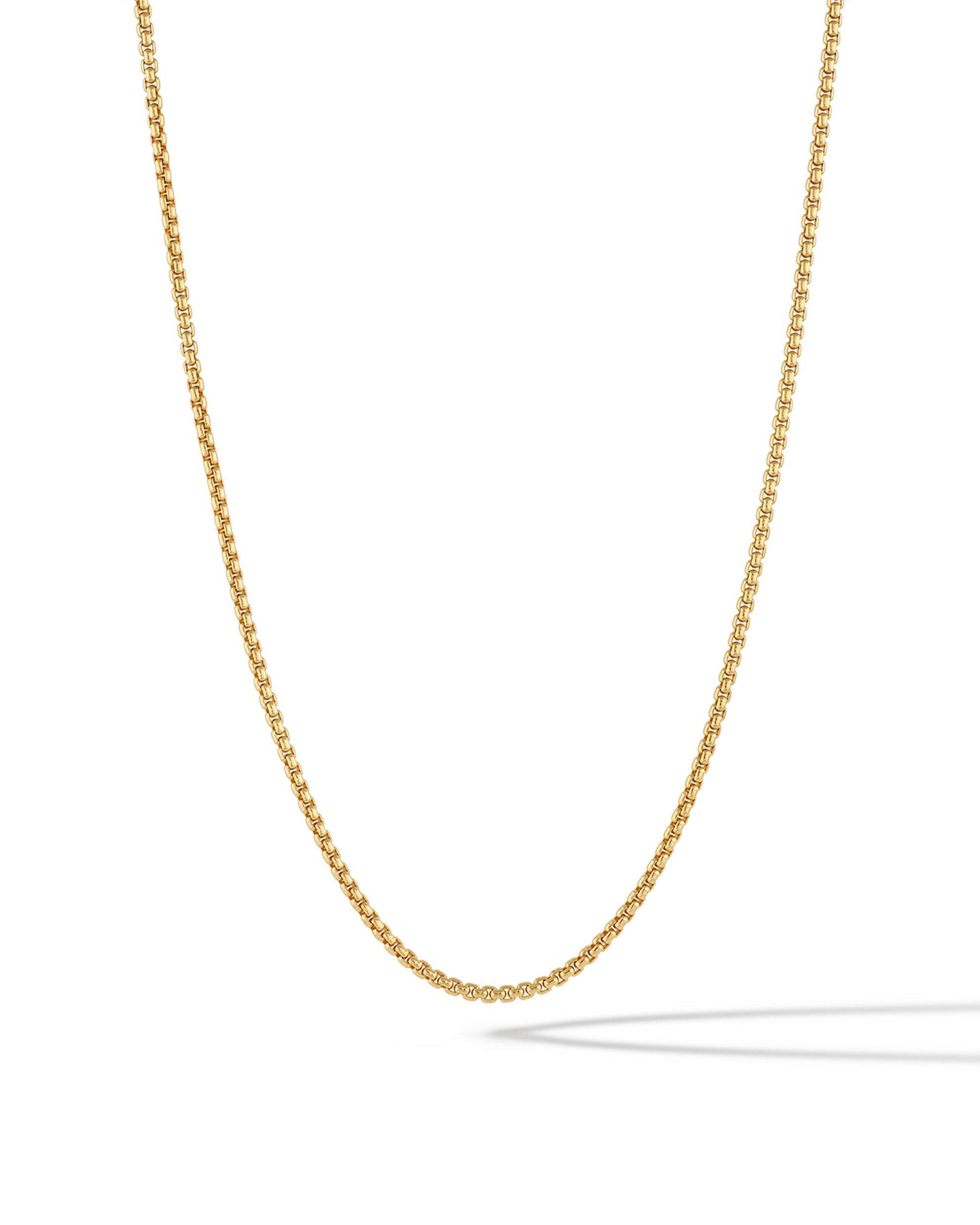 2MM Box Chain Necklace in 14K Gold Plated Sterling Silver