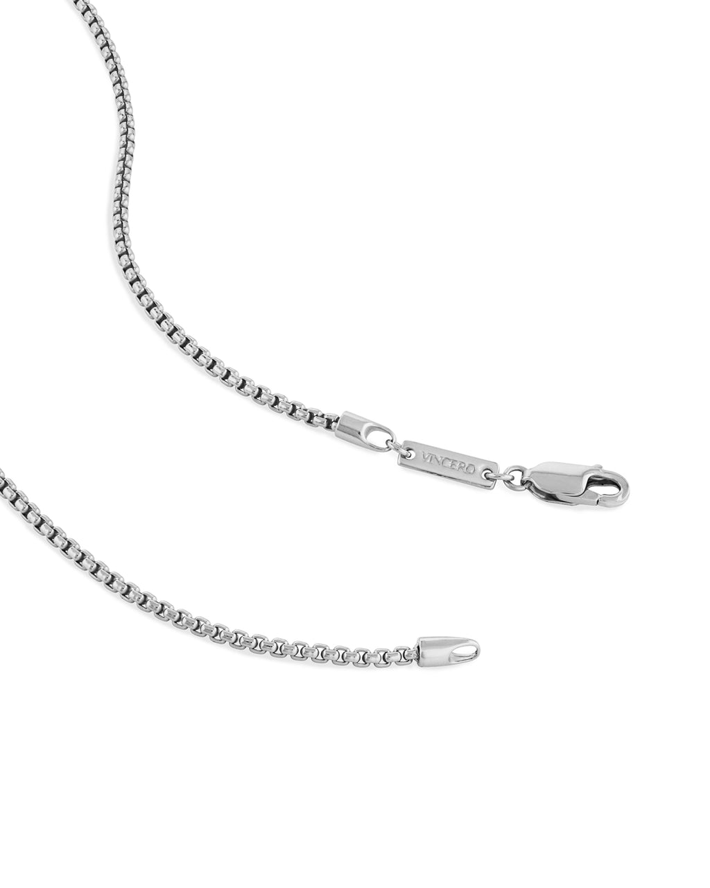 2MM Sterling Silver Box Chain Necklace, 22-Inch Rhodium Plated