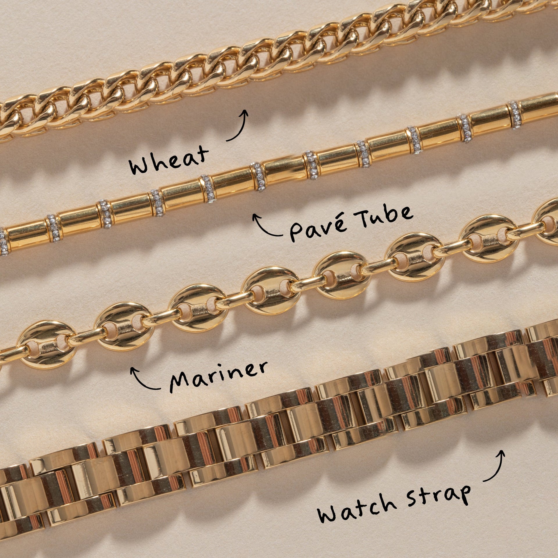 Adjustable Wheat Chain Bracelet in Tarnish-Resistant Steel