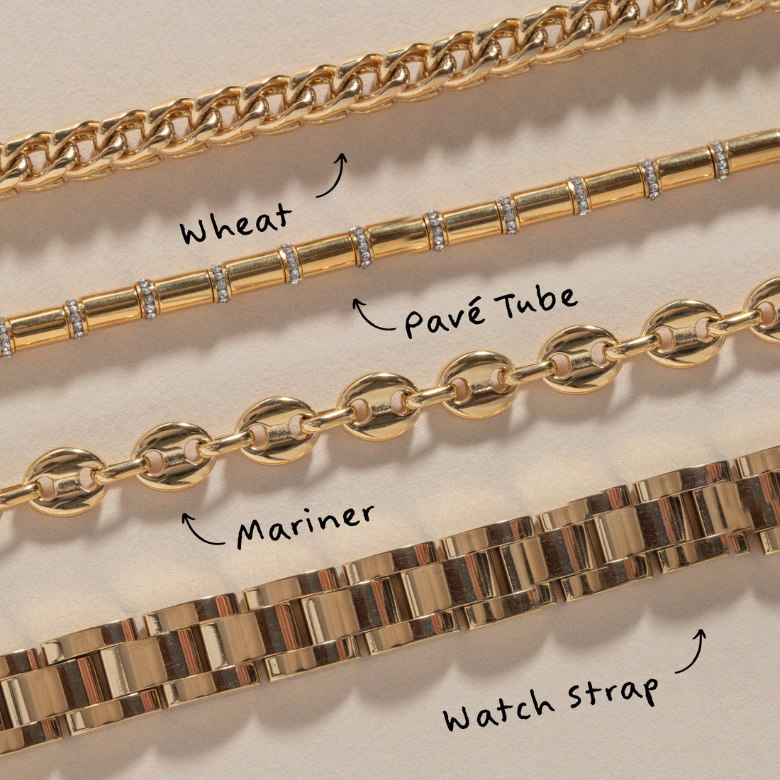 Chunky Watch Strap Bracelet - Adjustable Chain Link Wrist Accessory