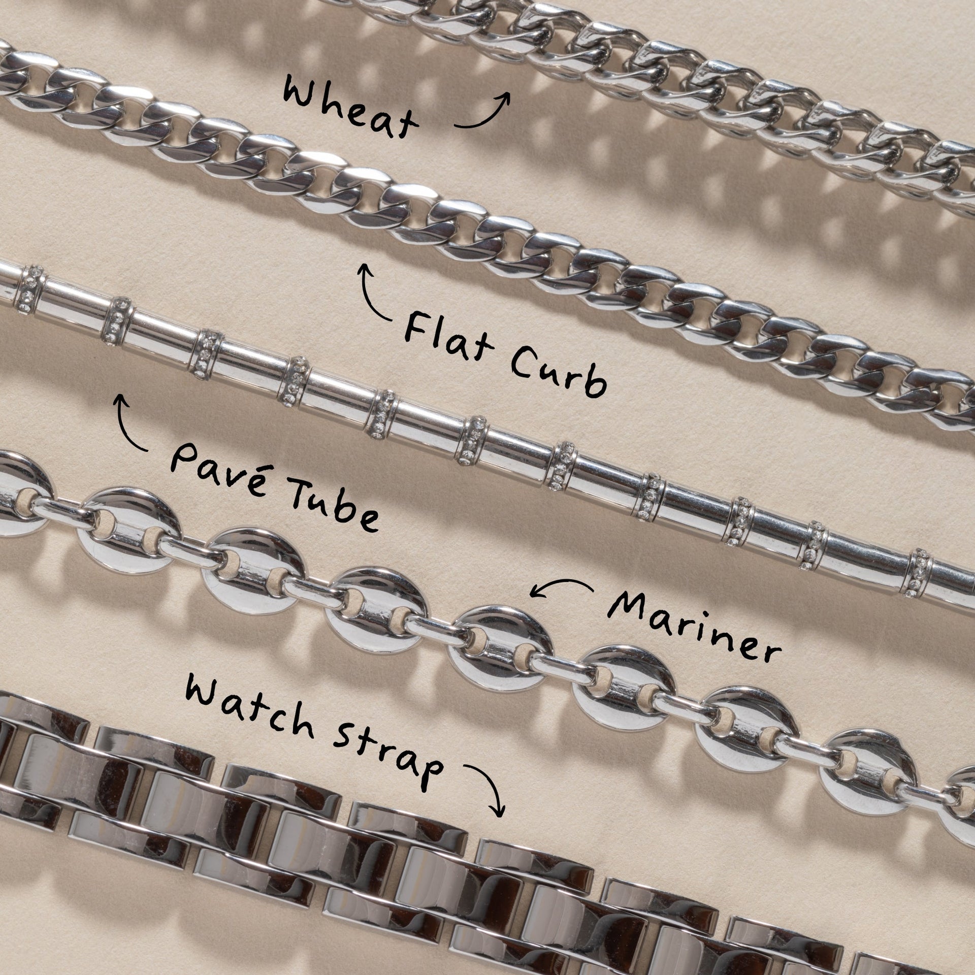 Adjustable Wheat Chain Bracelet in Tarnish-Resistant Steel
