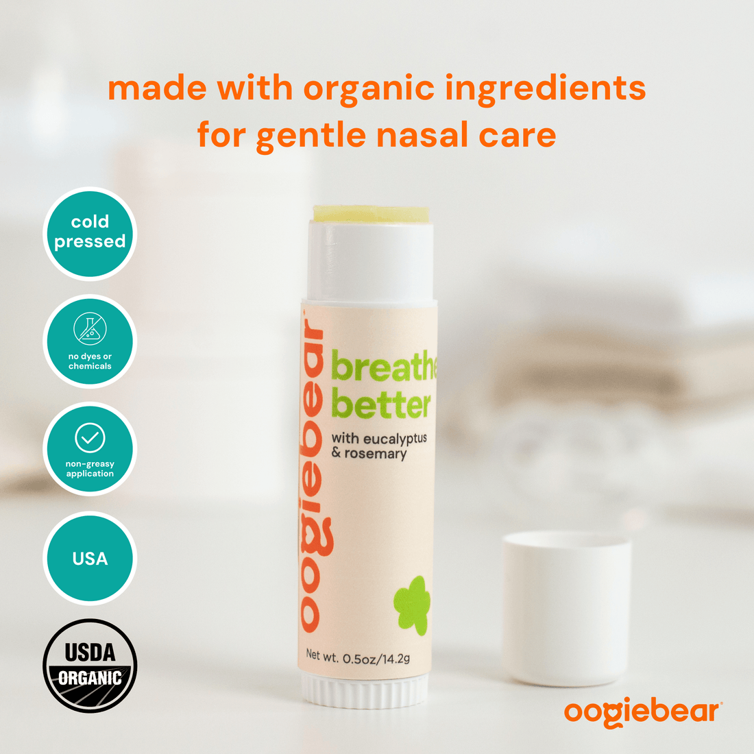 Organic Baby Breathing Balm with Eucalyptus & Rosemary for Airways
