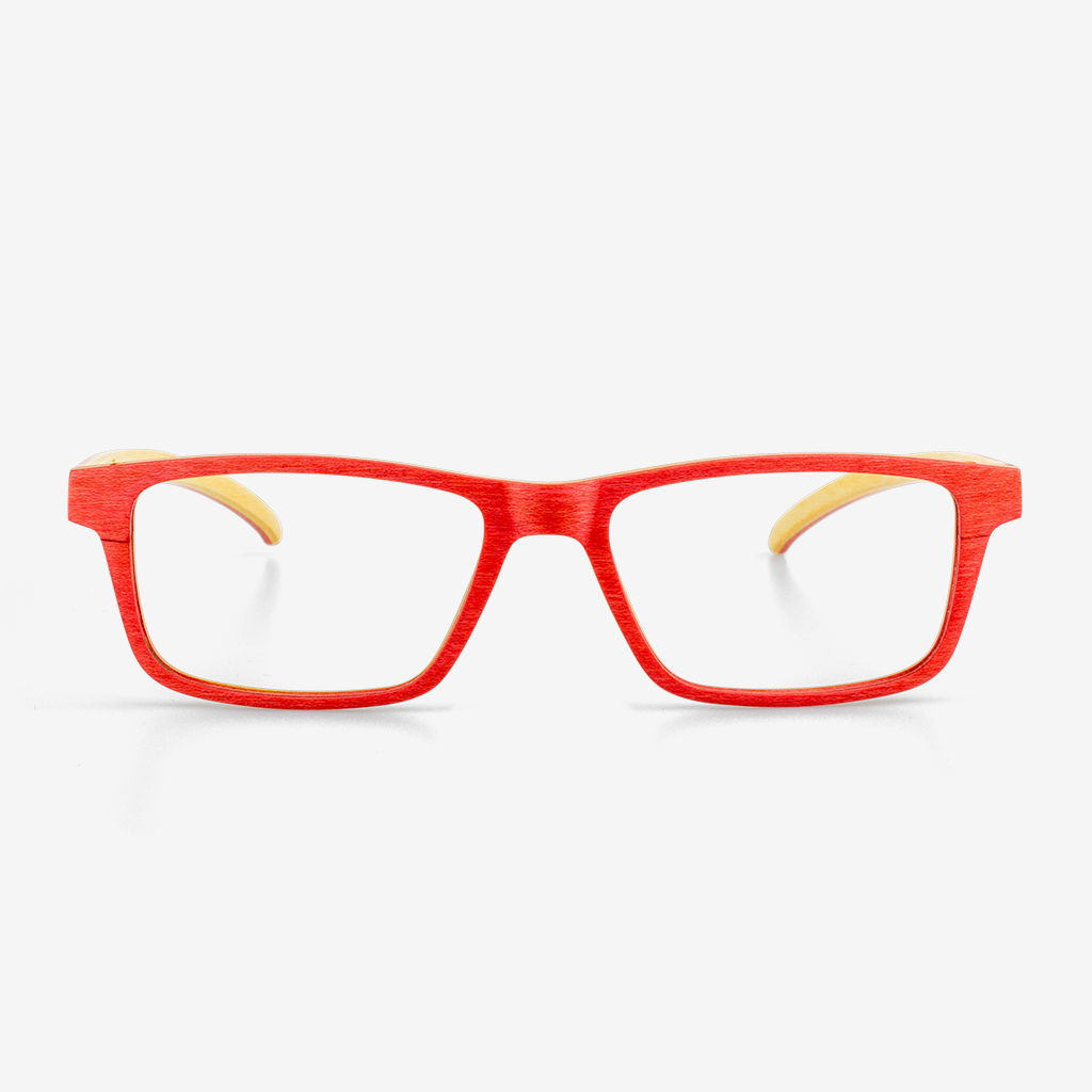 Brickell handcrafted red maple and maple wood eyeglasses with sophisticated frame design