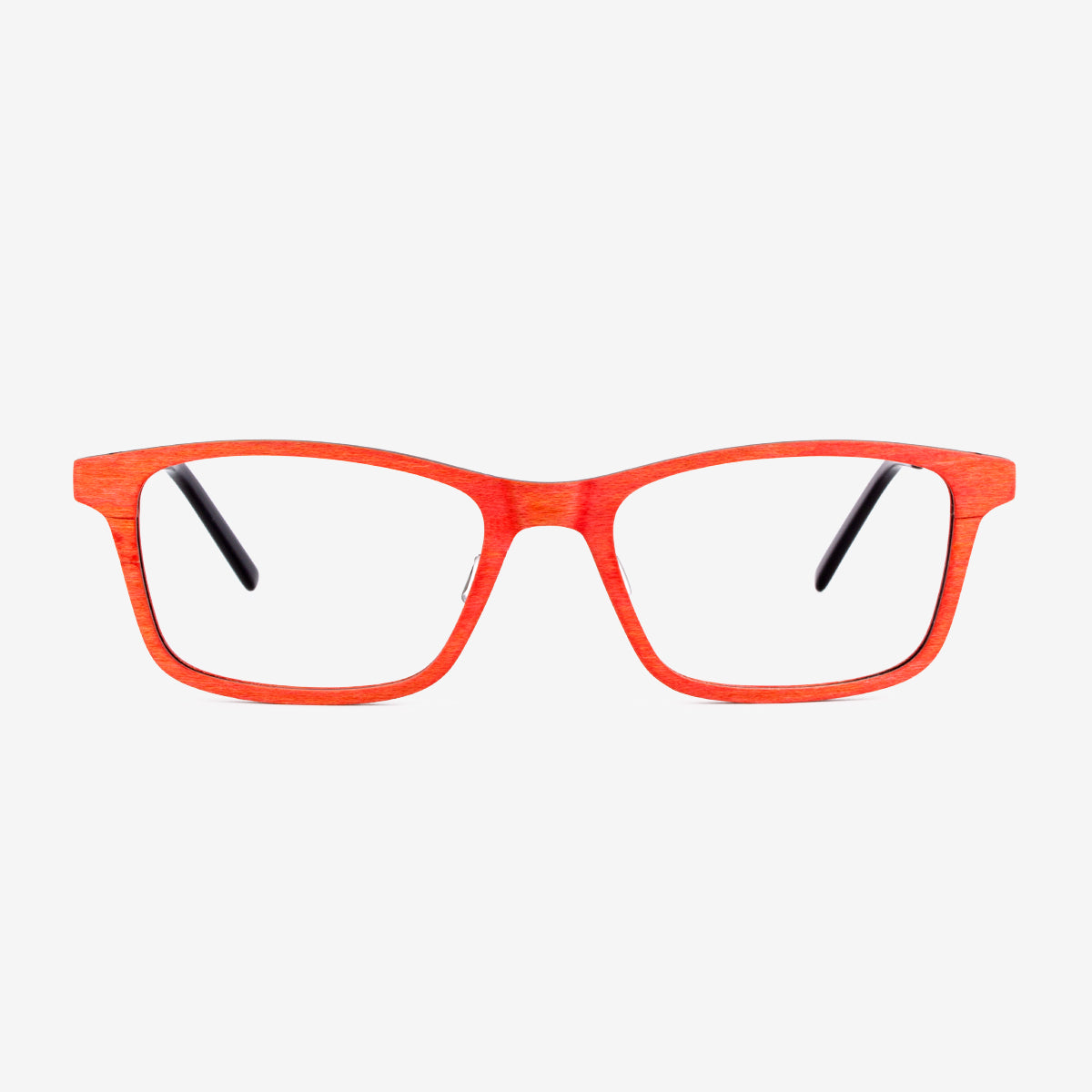 Brickell naturalist metal and wood eyeglasses in rectangular frame