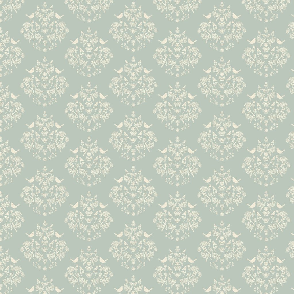 Bridgerton Romantic Floral Wallpaper in Sage-Green and Cream