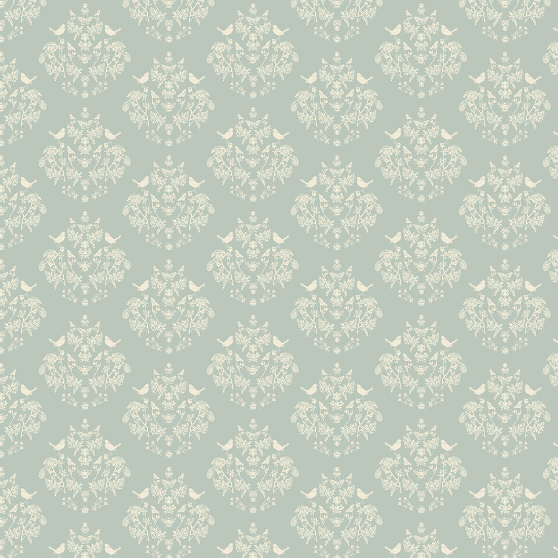 Bridgerton Romantic Floral Wallpaper in Sage-Green and Cream