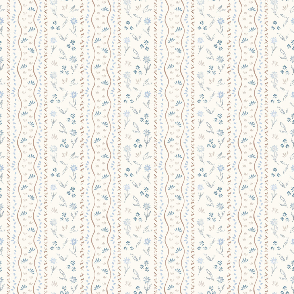 Brighton Floral Wallpaper in Terracotta Sage Green and Off-White